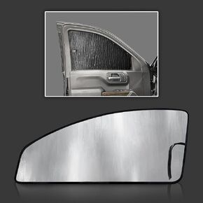 Custom Fit Front Side Window Sunshades (2pcs) for 2019 2020 2021 2022 2023 2024 Chevrolet Silverado 1500 (Crew & Double Cab Only), UV Reflector Privacy Insulated Protection (Made in USA)