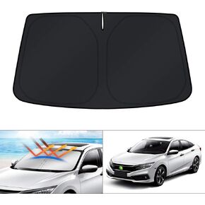 KUST Windshield Shade Custom Fit for Honda Civic 2022 2023 2024 2025 11th Gen Sun Shade Front Windshield Sun Visor Foldable Thicker 5-Layer Block Heat and Sun UV Rays