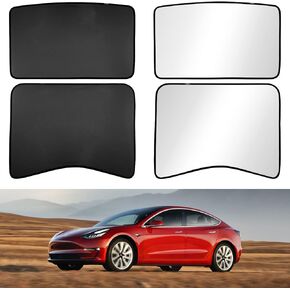 Tesla 2024 Model 3 Sunshade, 2024 Model 3 Glass Roof Sunshade Sunroof Cover Rear Window Sun Shade Sun Protector Roof Compatible for Tesla Model 3 2024