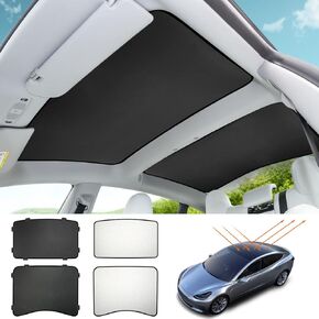 2025 Upgrade Sunshade Roof for Tesla Model Y Accessories, [Graphene Cooling Tech & High Density Honeycomb] Never Sag No Light Leakage Magnetic Adsorbed Design for Model Y Sun Shade 2020-2025 2pcs