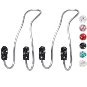 MTGOCHA Car Headrest Hooks Car Purse Hook, Universal Bling Car Seat Hooks Hanger, Car Hook for Purses and Bags Cute Metal Car Purse Holder Hook, Bling Car Accessories for Women, Silver