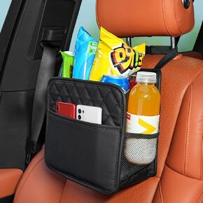 FrgKbTm 2Pack Car Seat Back Hanging Bag Car Document Holder Multi-Pocket Bottle Bag Storage Waterproof Pu Leather Box Organizer Travel Tidy Pouch Pocket Kids in Saudi Arabia