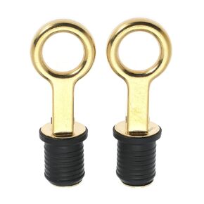 2 Pcs Boat Plug Snap Handle Boat Drain Plug Rubber Plugs with Brass/Stainless Steel Handle Marine Twist Plug Boat Accessories (Brass, 1.25 inch)