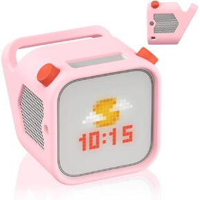 Case Compatible with Yoto Player 3rd Generation, Kids Bluetooth Audio Speaker Plays Pink Protective Cover Accessory, Anti-Slip Anti-Scratch Silicone Shell with Easy-to-Carry Handle (Pink)