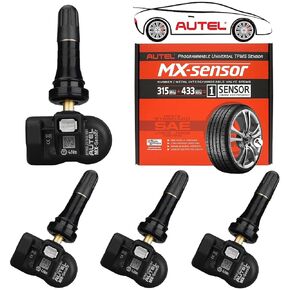 Autel TPMS Sensor 2in1 MX-Sensor 315Mhz/433Mhz Autel Tire sensors, Press Release Rubber Stem Universal TPMS Sensors Programmable by Autel TPMS Tool Compatible with TS408 TS508 TS608 (Rubber Stem 4pcs)