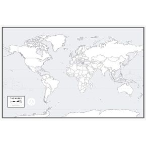 Large Blank World Outline Map Poster, Laminated, 36" x 24" | Great Blank Wall Map for Classroom or Home Study | Free Dry Erase Marker Included | Includes Detailed Laminated Answer Sheet | Learn Fast!