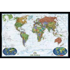 National Geographic World Wall Map - Decorator - Laminated (46 x 30.5 in) (National Geographic Reference Map) in Kuwait