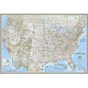 National Geographic United States Classic Enlarged Wall Map - Laminated (69.25 x 48 inches) (National Geographic Reference Map) in Kuwait