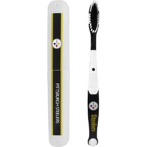 Siskiyou Sports NFL Pittsburgh Steelers Unisex Travel Set Toothbrush and Travel Case, White, One Size