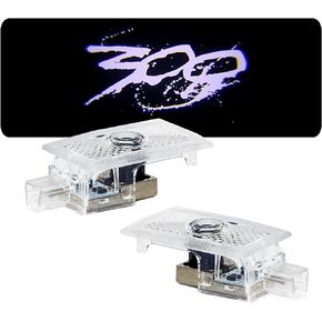 Never Fade Car LED Door Logo Compatible with 300 300C 300S 2005-2022 Projector Ghost Shadow Light, for 300 Accessories Door Light Logo LED Laser Car Courtesy Step Light (White 300 Logo)
