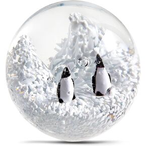 EUSTUMA Hand Blown Glass Figurines Ball Ocean Waves,Office Paperweight Glass for Desk,Home Decor Collectible,Aquarium Decor,Office Decor Ocean Lovers (Waves)
