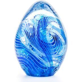 QFkris Crystal Blessings Paperweight Easter Eggs Blown Glass Art Figurine Collectibles Desk Decor (Pink)