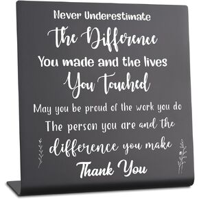 Thank You Boss Gifts Leader Appreciation Gifts for Men Women Retirement Gifts Desk Cubicle Décor Keepsake for Colleagues Women Desk Sign for Home Office Bar Accessories Vsk53