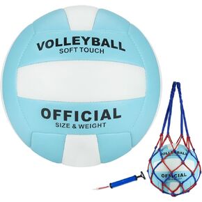 Volleyball Soft Touch for Indoor Outdoor Beach Park Games Gym Practice,Official Size Backyard Volleyballs with Pump for Adults,Teens, Beginners Gifts