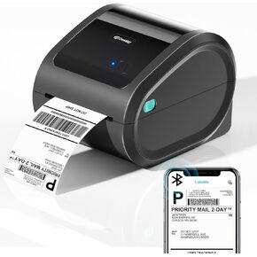 طابعة ملصقات حرارية Omezizy Bluetooth 4x6 - D520BT طابعة ملصقات شحن حرارية للشركات الصغيرة، طابعة ملصقات لاسلكية لحزم الشحن، متوافقة مع USPS، Shopify، Amazon