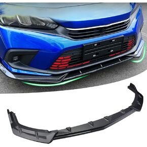 3PCS 10TH Front Bumper Lip Spoiler Lip Lower Bumper Body Fit 2016-2020 Honda Civic（Black Red）