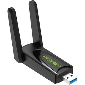محول USB WiFi لـ Loptop، واي فاي 1300 ميجا بت في الثانية USB 3.0 ثنائي النطاق 5G/2.4G هوائيات مزدوجة، محول شبكة لاسلكي لأجهزة الكمبيوتر المحمول المكتبية، يدعم Windows 11/10/8.1/8/7 in Kuwait