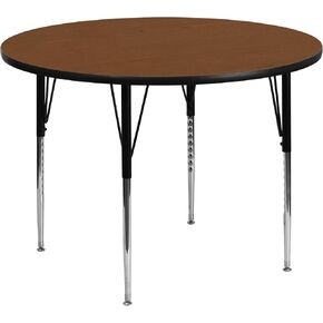 Flash Furniture 48'' Round Grey HP Laminate Activity Table - Standard Height Adjustable Legs in Kuwait