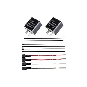 Motorcycle Universal 2-pin 12V Adjustable LED Flasher Turn Signal Hazard Warning lamp Relay (Black)+Installation Package