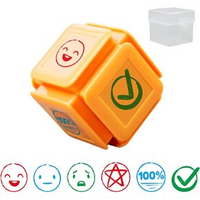 6-Sided in 1 Teacher Stamps, 6 Colors Self-Inking Rubber Stamps Comments Stamps Behavior Stamps for Teachers, School Supppies Stamps for Classroom Encouraging Comments
