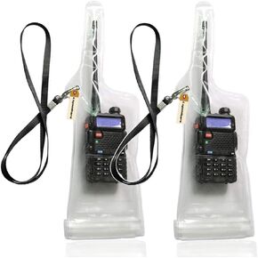 Lsgoodcare 2Pcs Portable Two Way Radio Waterproof Rainproof Bag Case Pouch Compatible with Motorola Kenwood Midland UV-3R UV-5R PX-888 Walkie Talkie Radio,5 Inch x 13.8 Inch, White