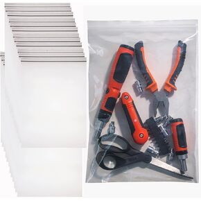 Heavy Duty Zip Bags 10x12" 6mil Thick 50 Pack - Puncture Resistant Resealable Poly Bags - Great To Store Tools With Sharp Edges, Small Business Packaging Supplies & Home Organisation