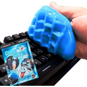 PeerBasics Gunk Getter, Cleaning Gel For Those Hard To Reach Places, Automotive Cup Holder Electronic Keyboard Office, Slime Gel Cleaner Dust Crumb Removal (Resealable Bag, Blue, 3oz)