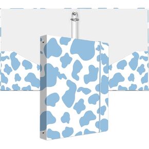 Cute Mini 3 Ring Binder for Letter-Size Paper(5.5" x 8.5") 1 Inch Round Rings,Small Binder Organizer for School Supplies and Office Supplies (Grey Leopard Cheetah Pattern)