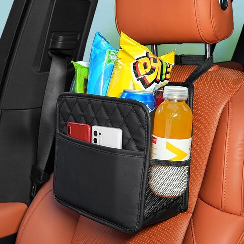 FrgKbTm 2Pack Car Seat Back Hanging Bag Car Document Holder Multi-Pocket Bottle Bag Storage Waterproof Pu Leather Box Organizer Travel Tidy Pouch Pocket Kids in Saudi Arabia