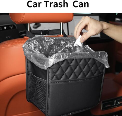 FrgKbTm 2Pack Car Seat Back Hanging Bag Car Document Holder Multi-Pocket Bottle Bag Storage Waterproof Pu Leather Box Organizer Travel Tidy Pouch Pocket Kids in Saudi Arabia