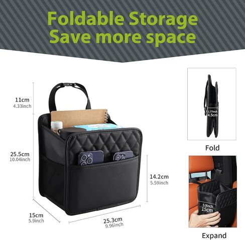 FrgKbTm 2Pack Car Seat Back Hanging Bag Car Document Holder Multi-Pocket Bottle Bag Storage Waterproof Pu Leather Box Organizer Travel Tidy Pouch Pocket Kids in Saudi Arabia