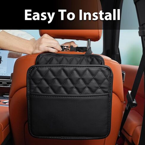FrgKbTm 2Pack Car Seat Back Hanging Bag Car Document Holder Multi-Pocket Bottle Bag Storage Waterproof Pu Leather Box Organizer Travel Tidy Pouch Pocket Kids in Saudi Arabia