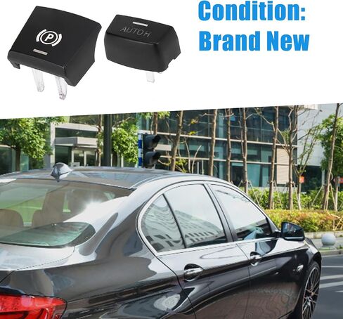 A ABSOPRO Long Style Feet Parking Button Electronic Parking Switch Brake P and AUTO H Button Cover Replacement for BMW 528i 2011-2016 (Set of 2) in Saudi Arabia