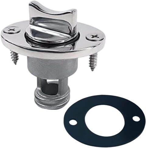 قابس تصريف القارب البيضاوي - 316 من الفولاذ المقاوم للصدأ - قابس ملولب 3/4 بوصة مع تصميم مانع للسقوط - لفتحة 1 بوصة على رافدة القارب، لايفويل، مبرد صندوق الثلج - يتضمن حشوات متينة ومسامير تثبيت - قطعة واحدة in Kuwait