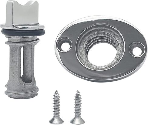 قابس تصريف القارب البيضاوي - 316 من الفولاذ المقاوم للصدأ - قابس ملولب 3/4 بوصة مع تصميم مانع للسقوط - لفتحة 1 بوصة على رافدة القارب، لايفويل، مبرد صندوق الثلج - يتضمن حشوات متينة ومسامير تثبيت - قطعة واحدة in Kuwait