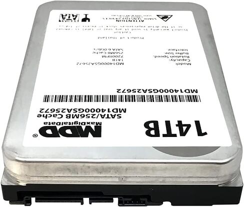 MaxDigitalData (MD14000GSA25672) 14TB 7200RPM SATA 6Gb/s 256MB Cache 3.5inch Internal Desktop Hard Drive - 3 Years Warranty (Renewed) in Saudi Arabia