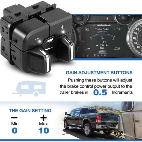 A-Premium Trailer Brake Controller Module with Switch Kit Compatible with Ram 1500 2500 3500 4500 5500 2016-2018, 1500 Classic 2019-2021, Replace # 82215040AB in Saudi Arabia