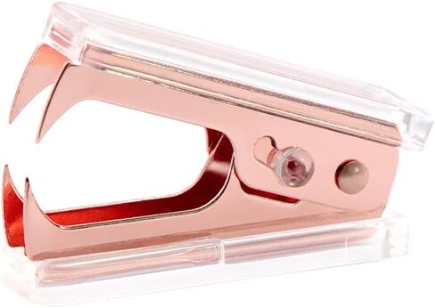 Gold Staple Remover Cute Clear Staples Remover Acrylic Body Steel Jaws Staple Puller Removal Tool for Dress Up Home Office School Desk Accessories Gift (Gold) in Saudi Arabia