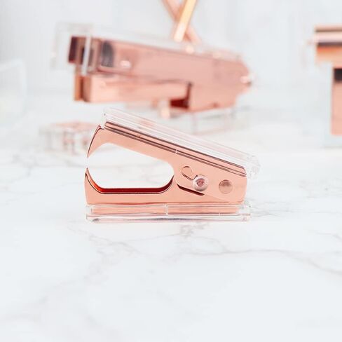 Gold Staple Remover Cute Clear Staples Remover Acrylic Body Steel Jaws Staple Puller Removal Tool for Dress Up Home Office School Desk Accessories Gift (Gold) in Saudi Arabia