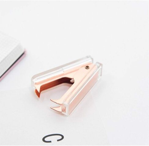 Gold Staple Remover Cute Clear Staples Remover Acrylic Body Steel Jaws Staple Puller Removal Tool for Dress Up Home Office School Desk Accessories Gift (Gold) in Saudi Arabia