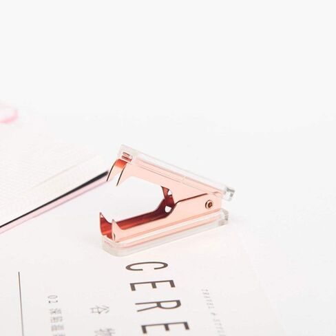 Gold Staple Remover Cute Clear Staples Remover Acrylic Body Steel Jaws Staple Puller Removal Tool for Dress Up Home Office School Desk Accessories Gift (Gold) in Saudi Arabia