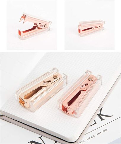 Gold Staple Remover Cute Clear Staples Remover Acrylic Body Steel Jaws Staple Puller Removal Tool for Dress Up Home Office School Desk Accessories Gift (Gold) in Saudi Arabia