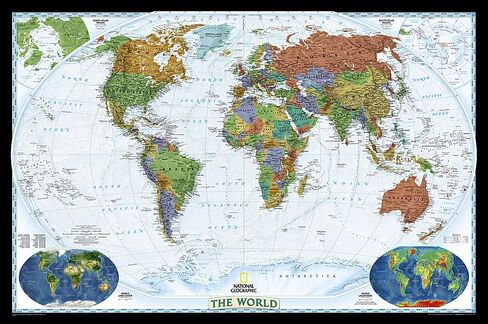 National Geographic World Wall Map - Decorator - Laminated (46 x 30.5 in) (National Geographic Reference Map) in Saudi Arabia