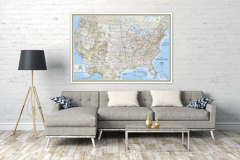National Geographic United States Classic Enlarged Wall Map - Laminated (69.25 x 48 inches) (National Geographic Reference Map) in Saudi Arabia