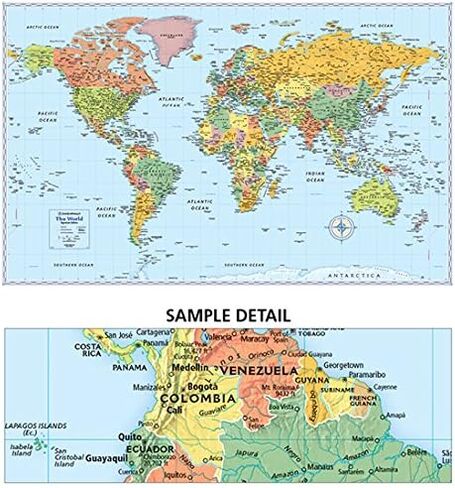 Rand McNally Signature Edition World Wall Map – Laminated Rolled in Saudi Arabia