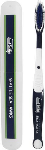 Siskiyou Sports NFL Seattle Seahawks Unisex Travel Set Toothbrush and Travel Case, White, One Size in Saudi Arabia