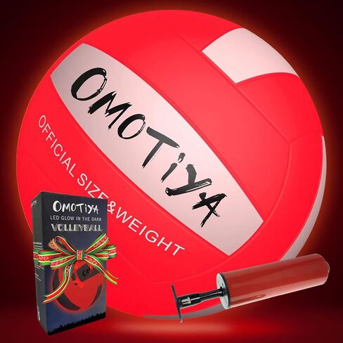 OMOTIYA يتوهج في الكرة الطائرة المظلمة، كرة طائرة مضيئة LED، هدايا الكرة الطائرة في الهواء الطلق للبنين والبنات، كرة متوهجة ليلية، أفكار هدايا كرات طائرة ناعمة لأعمار 8، 9، 10، 11، 12، 13+ للأطفال المراهقين in Saudi Arabia
