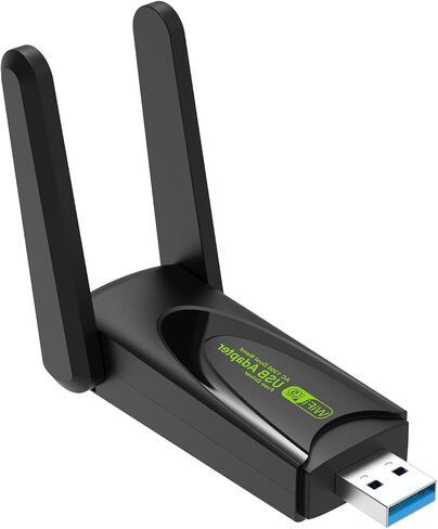 محول USB WiFi لـ Loptop، واي فاي 1300 ميجا بت في الثانية USB 3.0 ثنائي النطاق 5G/2.4G هوائيات مزدوجة، محول شبكة لاسلكي لأجهزة الكمبيوتر المحمول المكتبية، يدعم Windows 11/10/8.1/8/7 in Kuwait