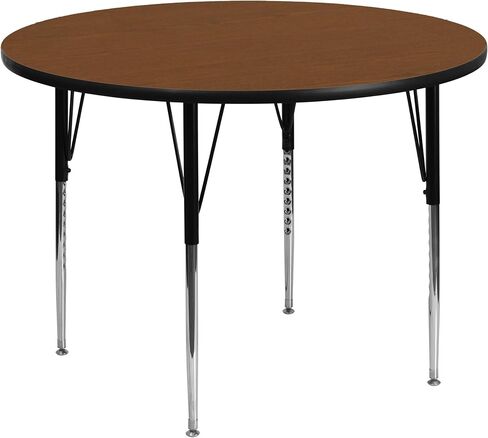 Flash Furniture 48'' Round Grey HP Laminate Activity Table - Standard Height Adjustable Legs in Kuwait