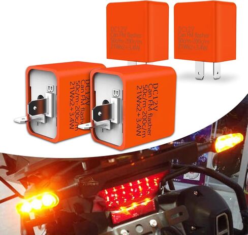 4PCS LED Flasher Relay, 2 Pin Electronic LED Flasher Relay, Motorcycle Indicator Turn Signal Flasher Relay, 2-Pin 12V Speed Adjustable LED Electronic Flasher Relay for Most Cars Motorcycles (Black) in Saudi Arabia